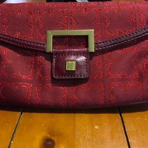 Liz Claiborne clutch red sparkle purse